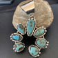 Navajo Southwestern Spiderweb Turquoise Pendant | Authentic Native American Sterling Silver | Naja | 2223