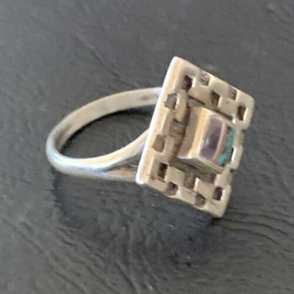 Southwestern Women's Navajo Blue Turquoise Sugilite Inlay Ring | Sz 7.5 | 11283 - Masha USA