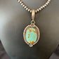 Men's Navajo Turquoise #8 Pendant Necklace | Sterling Silver | Native American Handmade | 13260
