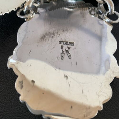 Navajo Royston Turquoise Choker Necklace | Sterling Silver | Authentic Native American Handmade | 11600