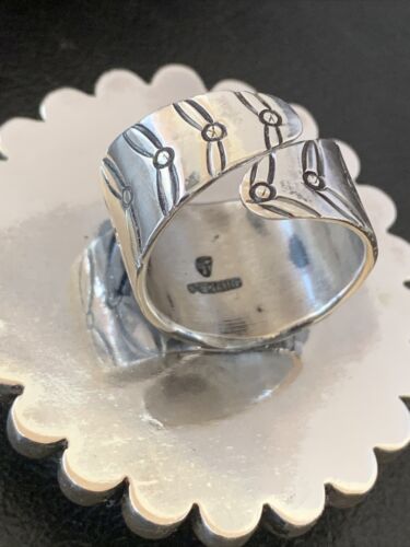 Navajo Blue Turquoise & Spiny Oyster Cluster Ring | Authentic Native American Sterling Silver | Multi-Stone | Sz 9-12 | 10628