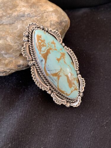 Native American Men's Blue Royston Turquoise Ring | Sterling Silver | Sz 10 | 746