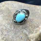 Navajo Turquoise Ring by Yazzie Platero | Sterling Silver | Sz 7.25 | Authentic Native American Handmade | 2510