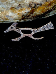 Native Road Runner Navajo Sterling Silver Stamped Old Pawn Pin Brooch | Authentic Native American Handmade | 4104