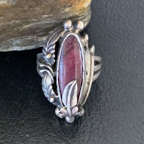 Navajo Purple Spiny Oyster Ring | Sterling Silver | Sz 6 | Authentic Native American Handmade | 10836
