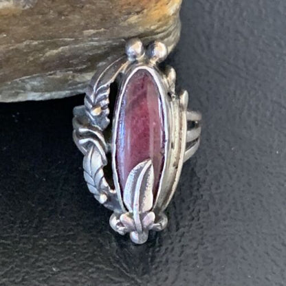 Navajo Purple Spiny Oyster Ring | Sterling Silver | Sz 6 | Authentic Native American Handmade | 10836