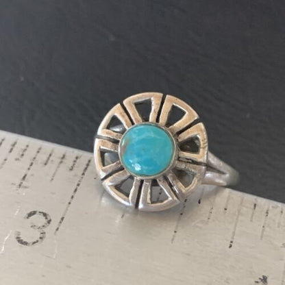 Native American Women's Navajo Blue Turquoise Inlay Ring | Sz 5 | Authentic Handmade | 11172 - Masha USA