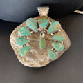 Navajo Green Royston Turquoise Pendant | Authentic Native American Sterling Silver | Naja | 12104