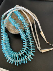 Native American Santo Domingo Howlite Chip Turquoise Necklace | 32" | 11998