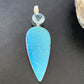 Navajo Blue Topaz Turquoise Multi-Stone Pendant | Authentic Native American Sterling Silver | 3.5" | 10712