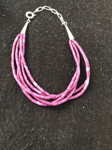 Navajo Purple Stabilized Sugilite Heishi Bracelet | Sterling Silver | 7" | 13597