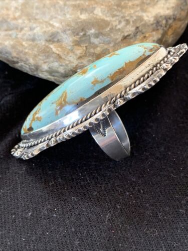 Native American Men's Blue Royston Turquoise Ring | Sterling Silver | Sz 10 | 746