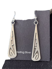 Native American Hopi Sterling Silver Dangle Earrings | Handmade | 01507