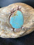 Navajo Blue Turquoise #8 Ring | Sterling Silver | Sz 7 | Authentic Native American Handmade | 671