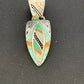 Navajo Spiny White Green Opal Inlay Pendant | Sterling Silver | Authentic Native American Handmade | 12481