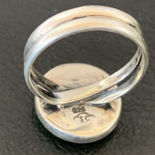 Navajo Green Gaspeite Inlay Ring | Sterling Silver | Sz 8 | Authentic Native American Handmade | 12465
