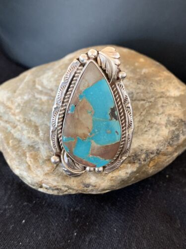 Native American Men's Navajo Blue Royston Turquoise Ring | Sterling Silver | Sz 9 | 676