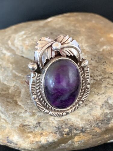 Native American Navajo Sterling Silver Purple Sugilite Ring | Sz 10 | 10444