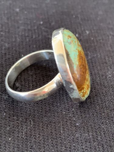 Navajo Arizona Turquoise Ring | Sterling Silver | Sz 8 | Authentic Native American Handmade | 728