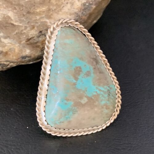 Navajo Blue Turquoise Ring | Sterling Silver | Sz 10 | Authentic Native American Handmade | 13714