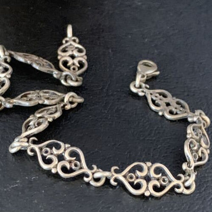 Old Pawn Navajo Sterling Silver Link Bracelet | 8" | Authentic Native American Handmade | 13730