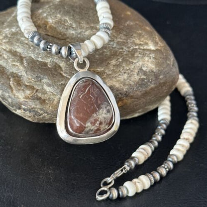 Navajo Wild Horse Turquoise Necklace Pendant | Sterling Silver | Authentic Native American Handmade | 14607 - Masha USA