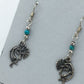 Navajo Kokopelli Turquoise Earrings | Sterling Silver | Authentic Native American Handmade | 1.25" | 4525
