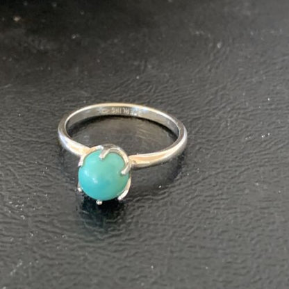 Navajo Blue Turquoise Ring | Sterling Silver | Sz 7 | Authentic Native American Handmade | 10769