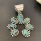 Navajo Southwestern Spiderweb Turquoise Pendant | Authentic Native American Sterling Silver | Naja | 2223