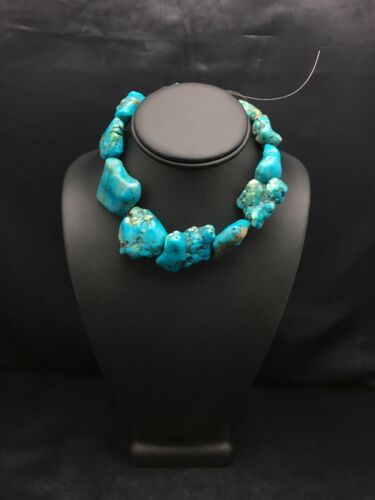 Native American Blue Turquoise Nugget Bead Strand | Free Form | 3152 - Masha USA
