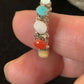 Zuni Opal, Coral, Turquoise Multi-Stone Ring | Authentic Native American Sterling Silver | Sz 6.5 | 8838