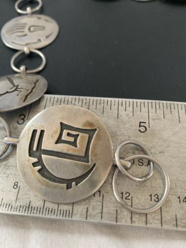 Native American Men's Old Pawn Hopi Concho Belt | Sterling Silver | Authentic Handmade | 1426 - Masha USA