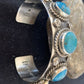 Navajo Sterling Silver Blue Kingman Turquoise Cuff Bracelet | 5 Stones | Authentic Native American Handmade | 863