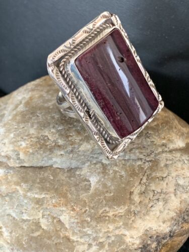 Navajo Purple Spiny Oyster Ring | Sterling Silver | Sz 11.5 | Authentic Native American Handmade | 227