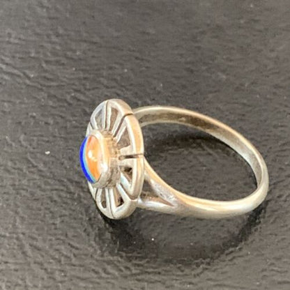 Southwestern Women's Navajo Blue Turquoise Spiny Lapis Inlay Ring | Sz 6 | 11184 - Masha USA