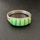 Navajo Green Gaspeite Inlay Ring | Sterling Silver | Sz 7 | Authentic Native American Handmade | 12463