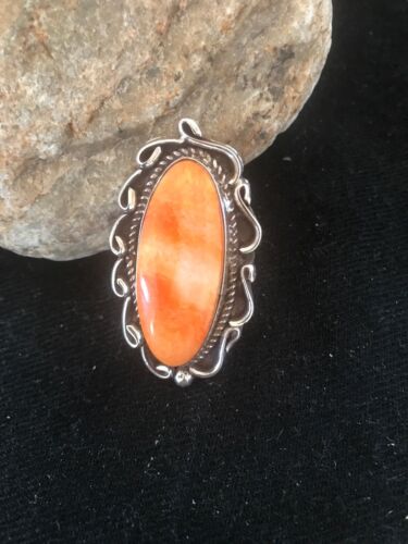 Men's Navajo Spiny Oyster Ring | Sterling Silver | Sz 8.5 | Authentic Native American Handmade | 8150
