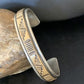 Men's Navajo Handmade Stamped Sterling Silver Cuff Bracelet with 12K Gold | Authentic Native American | 13676