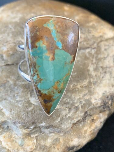 Native American Women's Navajo Arizona Turquoise Ring | Sterling Silver | Sz 9 | 00725 - Masha USA