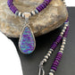 Navajo Purple Sugilite Necklace with Faux Opal Pendant | Sterling Silver | Authentic Native American Handmade | 01916