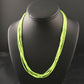 Native American Green Gaspeite Tube Heishi Necklace | 5 Strand | Sterling Silver | 19" | 10258