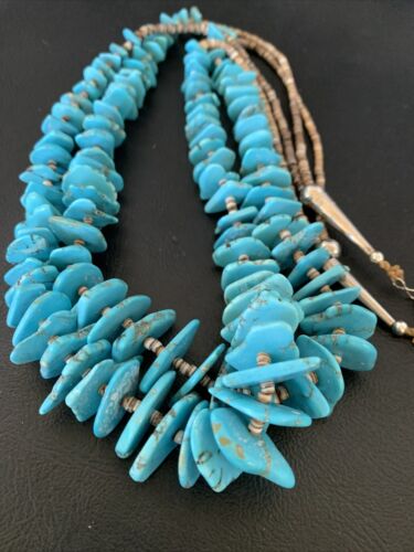 Native American Santo Domingo Shell Chip Turquoise Necklace | 26" | 11999 - Masha USA