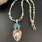 Navajo Wild Horse Turquoise Pendant Necklace | Authentic Native American Sterling Silver | Multi-Stone | 13294