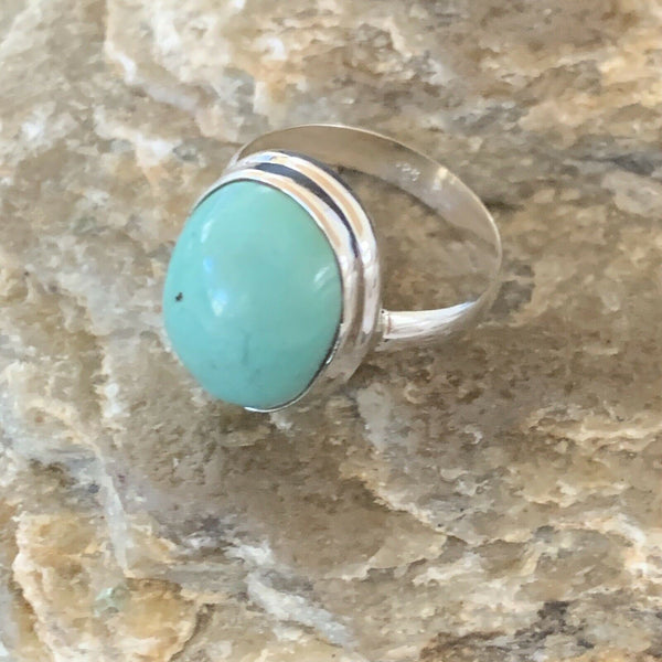 Navajo Kingman Blue Turquoise Ring | Sterling Silver | Sz 6 | Authentic Native American Handmade | 11425