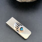 Navajo Handmade Turquoise Bear Paw Money Clip | Sterling Silver | Authentic Native American | 1568