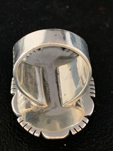 Navajo Yellow Bumble Bee Jasper Ring | Sterling Silver | Sz 8.75 | Authentic Native American Handmade | 13778