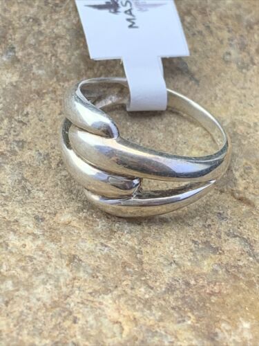 Native American Navajo Women's Swirl Ring | Sterling Silver | Sz 6.5 | 01793