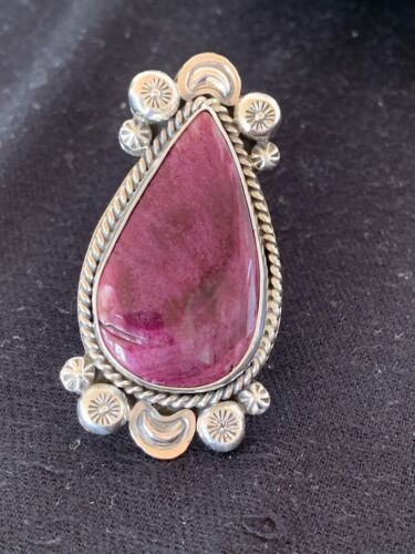 Native American Men's Sterling Silver Purple Spiny Oyster Ring | Sz 11 | 424