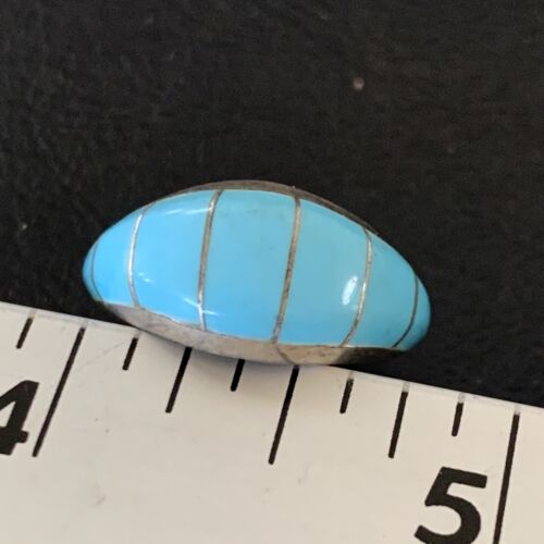 Navajo Blue Turquoise Inlay Band Ring | Sz 6 | Authentic Native American Handmade | 12391