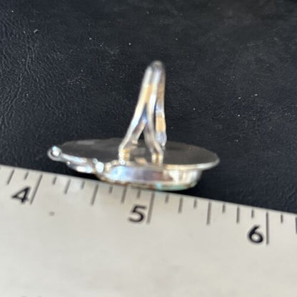 Navajo Blue Turquoise Ring | Sterling Silver | Sz 9 | Authentic Native American Handmade | 14288